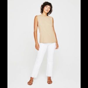 AG White Isabelle high rise straight leg crop jean